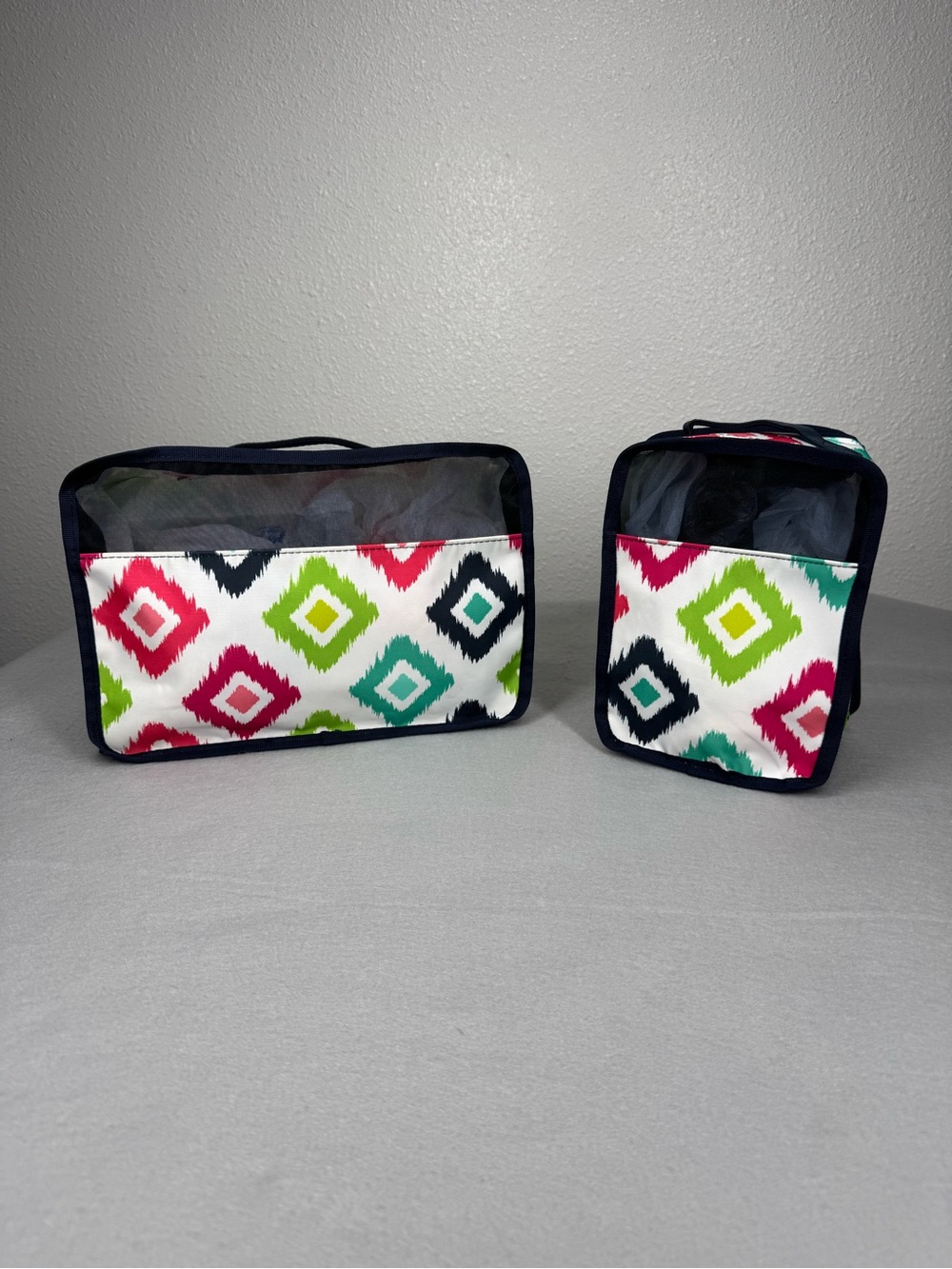 2 pc Thirty-One Packing Cubes - Candy Corners - Diamond Pattern Multicolor